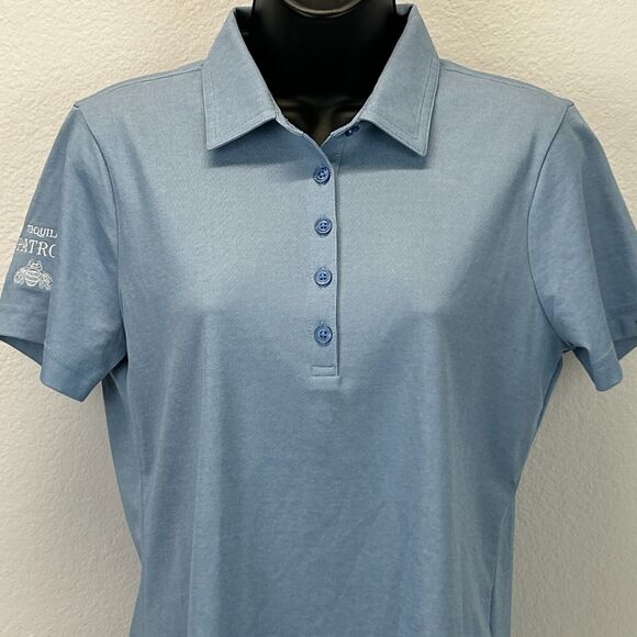 Travis Mathew Patron Tequila Golf Polo Shirt Womens Small Golfer Golfing Blue - Picture 6 of 11